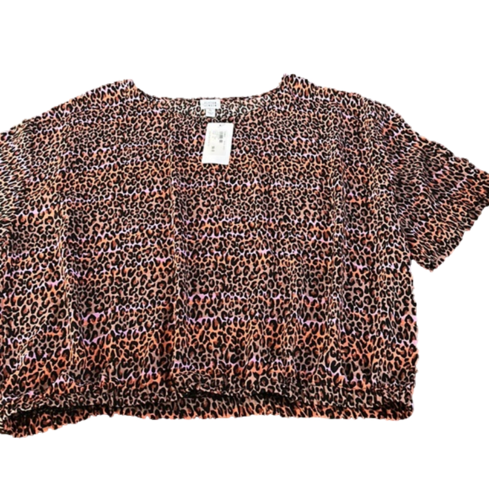 NWT EVEREVE Peyton Jensen XL Isla animal print top